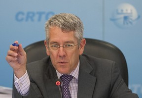 Canadian Radio-Television and Telecommunication Commission (CRTC) chairman Jean-Pierre Blais speaks during hearings into the Astral-Bell merger in Montreal Wednesday, May 8, 2013.