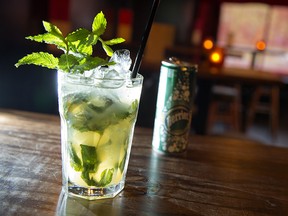 MONTREAL, QUE.: JUNE 6, 2013-- The Fleur de lys cocktail, made with whiskey, vanilla maple syrup, lime juice and mint leaves, topped up with soda, at Le Lab in Montreal Thursday June 6, 2013.  (Vincenzo D'Alto / THE GAZETTE) ORG XMIT: 46966