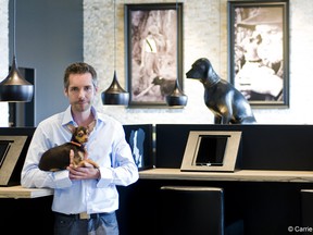 Owner, Mirko Bonneville and his dog, Paper Boy (photo by Carrie MacPherson)