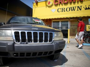 A pre-owned Jeep Grand Cherokee from the year 2000. Chrysler agreed to recall 2.7 million older model Jeeps that include the Jeep Grand Cherokees from model years 1993 through 2004 and Jeep Libertys from 2002 through 2007.  (Photo by Joe Raedle/Getty Images)