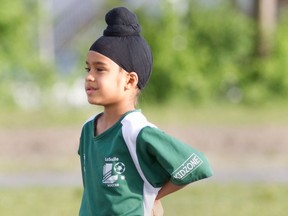 The Quebec Soccer Federation has a ban on turbans and other Sikh head coverings.