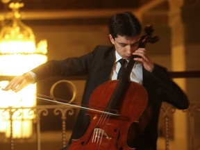 Stéphane Tétreault plays his 1707 Stradivarius. (John Kenney/THE GAZETTE)