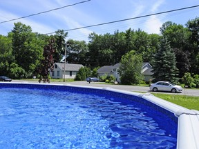 Vaudreuil resident Justin St-Pierre said it's too easy for kids to get access to an above ground pool, like this one seen clearly from Cité des Jeunes Blvd.