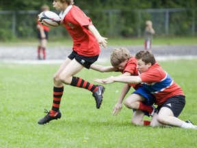 A rugby match during a 2009 rugby jamboree in Ste-Anne-de-Bellevue. (Dario Ayala/THE GAZETTE)