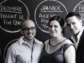 Tapeo co-owners Sébastien Muniz and Victor Afonso with chef Marie-Fleur St-Pierre.