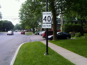 Kirkland speed-limit signs have new look. Photo courtesy of The Gazette