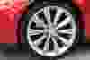 The stylish wheels of the Tesla Model S Performance.