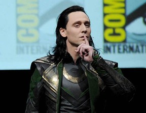 "Shhhhh. . . " Actor Tom Hiddleston speaks at Comic-Con International 2013 at San Diego Convention Center on July 20, 2013 in San Diego, California.  (Kevin Winter/Getty Images)