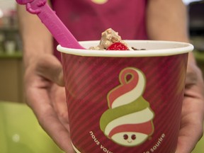 OQLF rules Menchie's Frozen Yogurt spoons can stay put. (Peter McCabe/THE GAZETTE)
