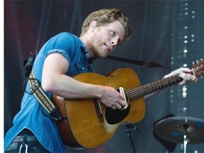 Wesley Schultz of the American rock band The Lumineers performs at the 2013 Osheaga Music Festival at Jean-Drapeau Park in Montreal on Sunday, August 4, 2013.