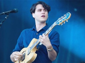 Ezra Koenig of the American rock band Vampire Weekend performs at the 2013 Osheaga Music Festival at Jean-Drapeau Park in Montreal on Friday, August 2, 2013.