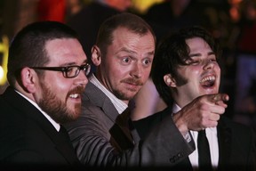 Actors Nick Frost, Simon Pegg and director Edgar Wright. (Photo by Chris Jackson/Getty Images)