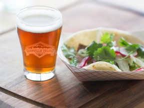 Granville Island English Pale Ale served alongside a brisket taco (photo by Jimmy Hamelin)