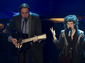 Win Butler, left, and Regine Chassagne, right, of Arcade Fire at Metropolis October 1, 2012. (Pierre Obendrauf/THE GAZETTE)