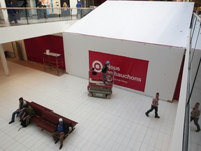The Target chain is constructing a new store in Alexis Nihon Plaza, in Montreal. Target said it will open 16 stores in Quebec  this fall: seven on Sept. 17, including one in Montreal’s Place Vertu mall, and another nine on Oct. 18.(Dave Sidaway / THE GAZETTE)