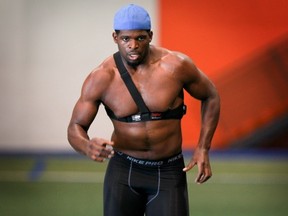 MONTREAL, QUE.: SEPTEMBER 11, 2013 -- Montreal Canadiens P.K. Subban runs through the beep test during physical testing on the first day of training camp at the team's practice facility in Brossard, south of Montreal Wednesday September 11, 2013.        (John Mahoney/THE GAZETTE)