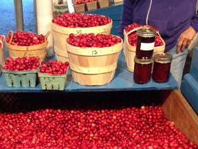 Cranberries at Ferme Marois at the Atwater market.