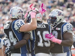 It'll feel like a home game for Als guard Ryan Bomben (64) on Saturday, when Montreal meets Hamilton at Alumni Stadium.
Graham Hughes/Canadian Press