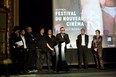 Bruce LaBruce accepts the award for best Canadian film for Gerontophilia, Saturday at the Festival du nouveau cinéma.