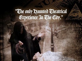 Promotional poster for "FIN: The Only Haunted Theatrical Experience In The City" at Theatre Ste-Catherine (Photo courtesy Neighbours Productions)