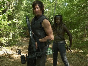 Daryl Dixon (Norman Reedus, left) and Michonne (Danai Gurira)