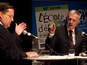 They were once political opponents for the top job at city hall. But in a surprise move, Denis Coderre, left, now mayor of Montreal, has named  Marcel Côté, right, special counsellor to his executive committee. The job will pay a nominal $1 a year. (Pierre Obendrauf / THE GAZETTE) ORG XMIT: 47534-0168
