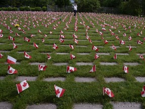 National Field of Honour in Pointe Claire, June 3, 2012, during ceremony to remember the dead hosted by the Last Post Fund.