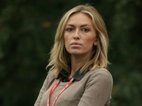 SHANGHAI, CHINA - NOVEMBER 03:  Paulina Gretzky watches the play of her partner, Dustin Johnson of the USA during the final round of the WGC - HSBC Champions at the Sheshan International Golf Club on November 3, 2013 in Shanghai, China.  (Photo by Andrew Redington/Getty Images)