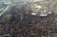 Thousands of Egyptians attend a rally in Tahrir Square on November 22, 2011, to demand an end to military rule. It was  the fourth day of clashes between protesters and riot police in the capital,  Cairo. (KHALED DESOUKI/AFP/Getty Images)