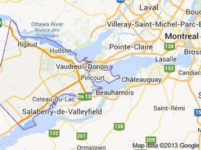 Vaudreuil Soulange map