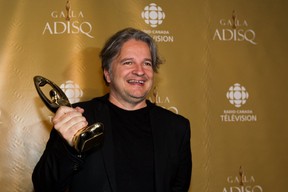 Daniel Bélanger, after winning the pop-rock album of the year at the 2010 ADISQ awards, Nov. 7, 2010. (Dario Ayala/THE GAZETTE)