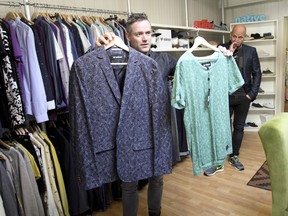 Claus Lyngholm from Minimum shows off some printed clothes from the Spring Summer 2014 line.
