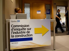 The area outside the testimony room and the media room at the Charbonneau commission (Commission of Inquiry on the Awarding and Management of Public Contracts in the Construction Industry) in  Montreal, on Tuesday, September 3, 2013. (John Kenney / THE GAZETTE)