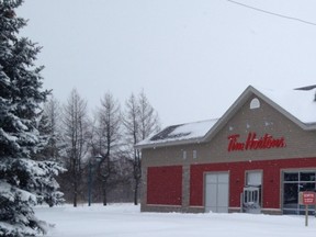 The new Tim Hortons is on Ste. Angelique Rd., right next to the Pharmaprix.