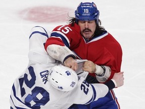 MONTREAL, QUE.: NOVEMBER 30, 2013 -- Montreal Canadiens and Toronto Maple Leafs in the  period of an N.H.L. game at the Bell Centre in Montreal Saturday, November 30, 2013. (John Kenney / THE GAZETTE)