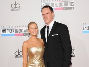 LOS ANGELES, CA - NOVEMBER 18:  Actress Elisha Cuthbert and athlete Dion Phaneuf attend the 40th American Music Awards held at Nokia Theatre L.A. Live on November 18, 2012 in Los Angeles, California.  (Photo by Jason Merritt/Getty Images)