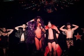 Billy L'Amour (C) and his boylesque dancers entertain the loud Cabaret de GL'AMOUR audience at Cafe Cleopatra on The Main. All proceeds benefitted AIDS Community Care Montreal (All photos by Michael Abril / © 2013 • Michael Abril / Unless otherwise indicated)