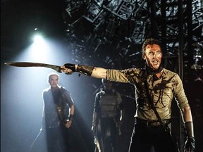 Tom Hiddleston (Caius Martius Coriolanus) in the Shakespeare play Coriolanus. Photo by Johan Persson