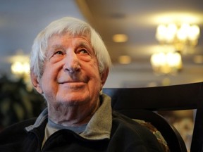 MONTREAL, QUE.: DECEMBER 26, 2013 -- Canadiens Hall of Famer Elmer Lach at his West Island retirement home in the Montreal area on December 26, 2013. In his playing days, Lach spent many Christmas-time holidas away from home. (John Kenney / THE GAZETTE)