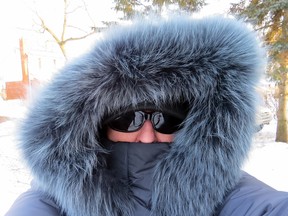 Ready for my walk with the dogs at -28C