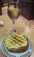 Wine and garlic bread