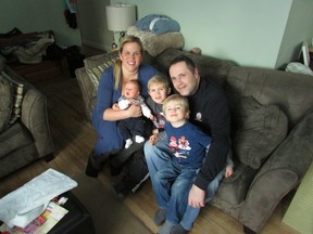 Larry Cantello with wife Stephanie, newborn Tobin, Kayden, 5, and Bryton, 3.