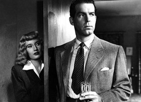 Barbara Stanwyck and Fred MacMurray in 1944 film noir Double Indemnity.