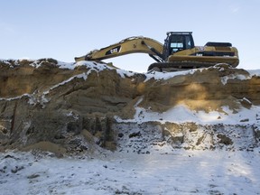 The empty lot where the new town hall will be built in St-Lazare, photographed on Saturday February 8, 2014.