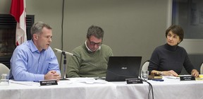 Mayor Jane Guest with councillors Brian McManus, left, and Charles Mickie. (Marie-France Coallier/THE GAZETTE)