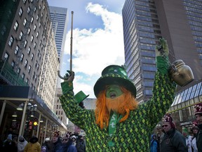 A leprechaun out in honour of the St Patrick's Day Parade in Montreal, Sunday March 16, 2014. (Vincenzo D'Alto / THE GAZETTE)
