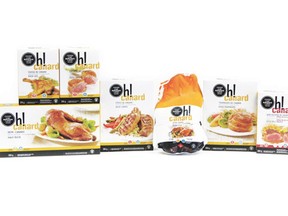 The complete Oh!Canard frozen product line
(photo courtesy of Brome Lake Ducks)