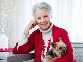 Suzanne Rolland  with her 14 year-old dog Mini (Photo by Dario Ayala)