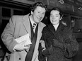 Canadian actress Suzanne Cloutier, right, plays Desdemona in the film Othello, directed by  Orson Welles. In this undated file photo, she appears with British actor, director and writer Peter Ustinov,  who was her husband from 1964 - 1971. (AFP/AFP/Getty Images)