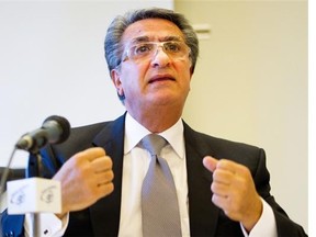 Former Montreal city manager Robert Abdallah at a press conference in Montreal on October 18, 2012.